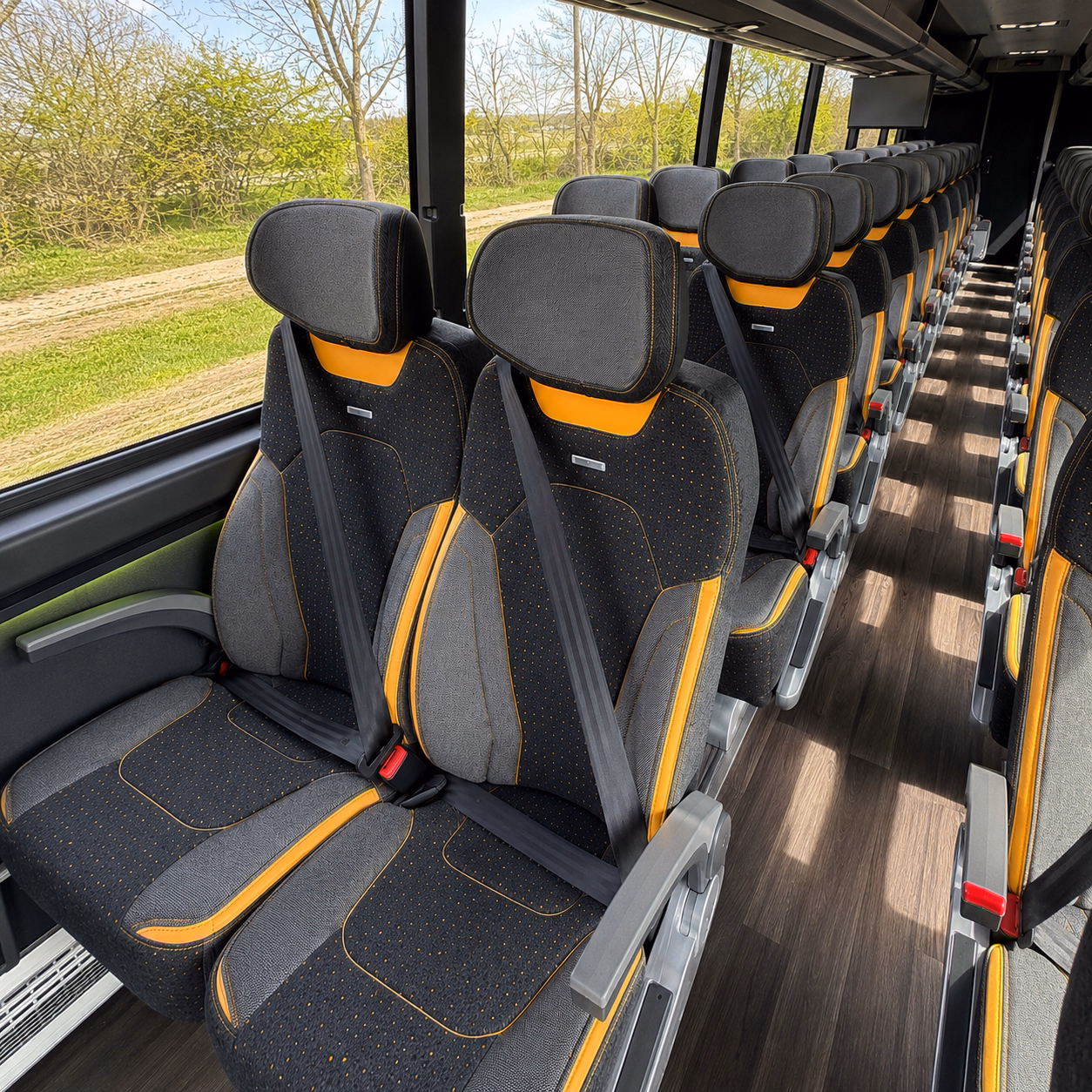 franklin charter bus rental interior
