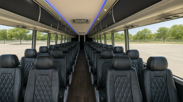 Interior of Charter Bus Company Hendersonville's 50 Passenger Charter Bus in Hendersonville
