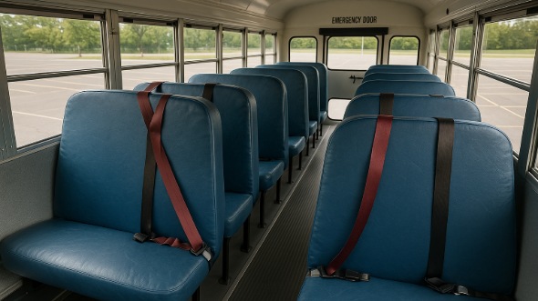 Interior of Charter Bus Company Franklin's School Bus in Franklin